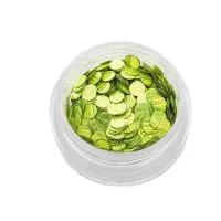 Пайетки для ногтей TNL - Кошачий глаз - салатовые №3